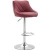 CLP Sgabello Design Imbottito Lazio In Similpelle I Sgabello Girevole Con Poggiapiedi I Sedia Alta Cucina Regolabile 83-104 CM, Colore:bordeaux, Colore del telaio:cromo