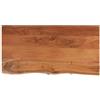 Keeushr Piano rettangolare in legno massello, 80 x 40 x 2,5 cm, in acacia, con bordo ad albero, per tavolo da bar, tavolino o progetti di mobili fai da te