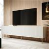 Dmora Mobile Porta TV Varenna 42x200x52h cm Bianco 4 Ripiani 8 Vani, 4 Ante