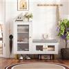 YNYHTER Scarpiera da ingresso con 3 ante, scarpiera stretta da ingresso, armadio per scarpe con cassetti, corridoio stretto (bianco, 100 x 35 x 90 cm)
