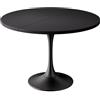 TWSOUL Tavolo da pranzo rotondo allungabile 90 - 130 cm per 6 - 8 persone, tavolo da cucina con piano regolabile e base stabile a colonna, salvaspazio, superficie in legno di facile manutenzione (nero