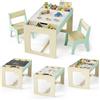 MAMIZO Set di Tavolo e Sedie per Bambini, Scrivania Multiuso, Tavolo Legno