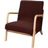 Generic Copripoltrona Elasticizzato in Jacquard a Righe, Coprituta Moderno Mid-Century, per Poltrona Relax/Sedia a Dondolo con Braccioli in Legno(Brown)