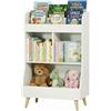 MAMIZO Scaffale per bambini, 94 × 62 × 34 cm, 5 ripiani, stile moderno, scaffalature per bambini, giocattoli, scaffalature Montessori, scaffalature per bambini, con 2 ripiani, 3 scomparti