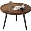 XL Superb Tavolino da Caffè Centrale Rotondo in Legno Massello Impiallacciato da 15,7/19,7/23,6 Pollici per Soggiorno, Tavolino da Caffè Ovale Marrone Scuro da 31,5/47,2 Pollici, Adatto per Soggiorno