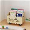 DUHARS Libreria Montessoriana in Legno, Mobile Porta Giocattoli con Ruote per Bambini