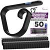 JICACLICK Mollette fermatovaglia da tavolo, grande clip di fissaggio per ristoranti, fermatovaglia universale in plastica resistente, per alberghi, ideale per superfici spesse, uso esterno o interno (nero, 50)