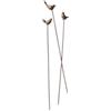 Loberon Laver Set di 3 Decorazioni da Giardino con Asta - Ferro Massiccio con Finitura Anticata - Tre Diverse Decorazioni a Forma di Uccellino, Marrone Antico