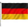 KARELLS Bandiera Germania 60x90cm,Gran Bandiera Tedesca 90 X 60 cm,Striscione Germania,Poliestere leggero,Bandiere con Occhielli in Ottone,Bandiera Resistente alle intemperie per Asta della Bandiera