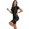 GHHZML Tuta Da Immersione Costume da bagno sportivo con cerniera donna, a maniche corte, protezione solare, ad angolo piatto, for surf, meduse, snorkeling(Green,XL)