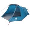 HFMDRMU Tenda a tunnel per 3 persone, 328 x 228 x 115 cm, blu e grigio, in poliestere 185T con rivestimento in PU, con tasca interna, porta elettrica e ganci per luci, picchetti inclusi