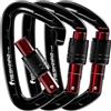 FresKaro Moschettone da arrampicata da 10,2 cm, moschettoni con bloccaggio a vite certificato UIAA da 25 kN, realizzati in alluminio 7075, leggeri, antiruggine e resistenti, per ramping,