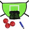 PithCogent Canestro da basket|Trampolino rotondo Canestro da basket con pompa e attacco per trampolino con 3 mini palline per bambini