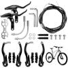 AEMCHDM Kit Freni Bici V-Brake Completo con Leve Freno, Cavi Freno Anteriore 75 cm e Posteriore 175 cm, Pattini Freno e Accessori, Set Universale per MTB e Bici da Strada