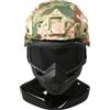 Generic Set Casco Tattico per Bambini,Equipaggiamento per Gioco di Ruolo CS con Modello di Visione Notturna Finto, Giocattolo da Allenamento Outdoor(Bk-a)