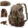 Ganekihedy Zaino da Uomo in Vera Pelle Cerata, in Tela, Stile Vintage, per Alpinismo, Borsa da Viaggio, Resistente, Impermeabile, Grande capienza, Ideale per Viaggi, attività all'aperto