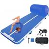 MEKETUM Air Track Tappetino Ginnastica Artistica 2 3 4 5 6 Metri 10/20CM Spessore Materasso Ginnastica da Casa/Yoga/Formazione/Cheerleading/Divertimento Acqua con Pompa (Blu Plus, 3M15)