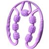 FewNvWa Rullo Massaggiatore Muscolare per Gambe con Sette Ruote Ergonomico Manuale in PP Adatto a Massaggi Corpo Collo Schiena Braccia Allenamento Casa, Grigio Viola