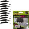SEABUZZ Set di esche da pesca in gomma Prickly Worm, 10 pezzi x 38 mm, per luccio, trota, pesce persico, esche artificiali per pesci predatori, attrezzatura da pesca in acqua dolce e salata (Dark Worm