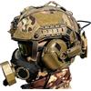 Generic Set Casco Tattico Outdoor con Maschera Airsoft, Equipaggiamento Wargame con Occhiali Visione Notturna Modello Quattro Occhi, Supporto NVG in Lega e Headset(Black)