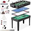 tectake® Tavolo Multigioco SirGameALot 15 in 1 Giochi da Tavolo, con Accessori, Struttura in MDF Resistente, 6 Superfici Autonome Impilabili, per Biliardo, Palline Ping Pong, Calcetto, Calcio Balilla