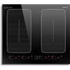 Karienvir Piano cottura a induzione, 4 piastre Flexzone, 60 cm, induzione da incasso | 7200W, booster, piano cottura a induzione da incasso con display touch, blocco di sicurezza, timer
