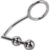 ZJPOJPH Gancio anale in acciaio inossidabile con 2 sfere SM anello for pene plug anale gancio anale peso for testicoli perline anali bondage giocattolo anale for uomini e donne(50mm)