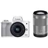 Canon EOS Kiss M2 White Double Zoom Lens Kit Fotocamera Mirrorless KISSM2WH-WZK