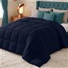 Utopia Bedding Piumone una Piazza e Mezza - Trapunta Letto 100% Microfibra in Fibra Cava - (Blu Navy, 200 x 200 cm 370 GSM)