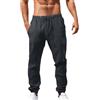 Generico Pantaloni Uomo Lino - Larghi Vita Elastica Classico Cotone di Lavoro Palestra Estivi Baggy Casual in Tinta Unita Leggeri con Taglio Largo Coulisse per Vacanze Spiaggia Uso Quotidiano