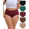 OEIOEI Mutandine da donna taglie forti maxi slip in cotone intimo a vita alta mutandine 16-32 confezione da 5, Classico Retro Multicolore, 4XL Plus