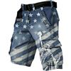 Generico Pantaloncini Cargo Uomo Stampa Patriottica Indipendenza Americana Taglie Forti Comodi Relax Fit Tasche Multiple Vita Elastica Traspiranti Leggeri Outdoor Bermuda Cargo Uomo Bandiera Elasticizzati