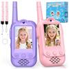 iKidiki Walkie Talkie Bambini Ricaricabili, Regalo Bambina 3 4 5 6 7 8 Anni Walkie-Talkie per Bambini con Video Giocattoli Giochi Bambina 3-8 Anni Femmina Idee Regali di Compleanno per Bimba