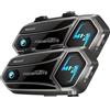 Fodsports M1-S AIR Interfono Moto, Interfono Casco Moto per 6 Motociclisti, 5.0 Bluetooth Auricolare Casco Moto con Condivisione Musicale, Radio FM, CVC-Riduzione del Rumore (Coppia, Nero)