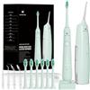 HUACO CARE Idropulsore e Spazzolino Elettrico 2 in 1 - Kit Pulizia Orale: Irrigatore Portatile + Spazzolino Sonico - IPX7, 3 Modi Acqua, 4 Modi Spazzolamento, Igiene Orale Completa (verde chiaro)