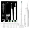 HUACO CARE Idropulsore e Spazzolino Elettrico 2 in 1 - Kit Pulizia Orale: Irrigatore Portatile + Spazzolino Sonico - IPX7, 3 Modi Acqua, 4 Modi Spazzolamento, Igiene Orale Completa (Blanca)