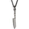 EMMANUELA handcrafted for you Ciondolo in argento sterling su catena rolo per uomo ciondolo per uomo collana coltello ciondolo collana regalo chef collana catena gioielli macellaio uomini regalo per cuoco