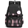 Generic Zaino Scolastico per le Ragazze Dei Ragazzi Boys Schoolbag Del Liceo Zaini per Bambini a Quadri Primari Borsa per la Scuola Elementare per Ragazze Adolescenti (nero)