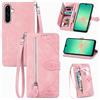 Fertuo Cover per Samsung Galaxy A57, Custodia a Libro in Pelle PU Flip Case con Porta Carte, Chiusura Magnetica e Cinturino [Disegni di Fiori] Portafoglio Interno Silicone Antiurto, Rosa