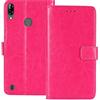 TienJueShi Rosa Premium Retro Stand Portafoglio TPU Silicone Telefono Caso per Blackview A60 PRO 6.088 inch in Pelle Case Custodia Protettiva Cover