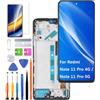 HLYGZX, schermo LCD di ricambio per Redmi Note 11 Pro 4G, per Redmi Note 11 Pro 5G, schermo touch digitizer Assembly, kit di riparazione (nero con cornice)