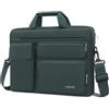 MOSISO 16 pollici Borsa Tracolla Laptop,15-15,6 pollici Custodia PC Compatibile con MacBook Air 15/Pro 16/Pro 15,Dell XPS Plus, Borsa Tracolla con Apertura Laterale&4 Tasche Cerniera, Verde Smeraldo