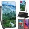 PHINIENLAND Cover per Motorola Moto G84 5G PU Pelle Custodia Flip Foresta