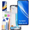 HLYGZX Display di ricambio per Redmi Note 12s 4G Schermo LCD TFT, 2303CRA44A 23030RAC7Y Kit di riparazione del display touch digitizer con cornice (Nero con cornice)