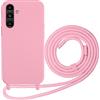 Beajew Custodia per Samsung Galaxy A24 4G Cover con Regolabile Rimovibile Corda da Catena Collana Necklace Antiurto Cordino Collari per Samsung Galaxy A24 4G, Rosa