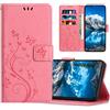 JZASES Cover per Xiaomi 14T Pro, Custodia in Pelle PU con Slot per Schede, Magnetica Portafoglio Cover per Xiaomi 14T Pro, Rosa