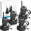 ESYNiC 4pz Walkie Talkie Due-Via Radio PMR 446MHz 0.5W Frequenza Civile - Ricetrasmittente Handheld FM 16CH Singola Banda Woki Toki con USB Caricabatterie per Negozio Sopravvivenza Ciclismo Escursione