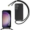 Beajew Custodia per Samsung Galaxy S23 Cover con Regolabile Rimovibile Corda da Catena Collana Necklace Antiurto Cordino Collari per Samsung Galaxy S23, Nero