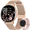 Oliimptek Smartwatch da Donna Touchscreen HD da 1,39 con Funzione Chiamata, Monitoraggio del Ciclo Mestruale, Cardiofrequenzimetro, Monitoraggio del Sonno e SpO2 Oro Rosa