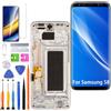 HLYGZX （Argentato con cornice）Display per Samsung Galaxy S8 LCD Schermo di ricambio TFT, G950F G950FD G950U Display Schermo Touch Digitizer Kit di riparazione (Senza impronte digitali, Schermo non curvo)